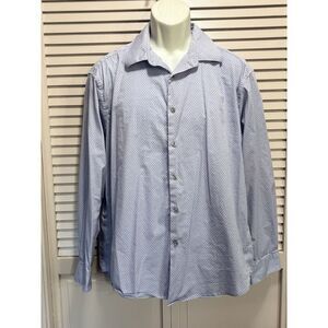 Alfani Purple/White Regular Fit‎ Long Sleeve Button Up Shirt Size L (16-16.5)